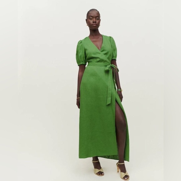 Reformation Dresses & Skirts - NWOT Reformation Weiss Linen Dress Kelly Green Size XS